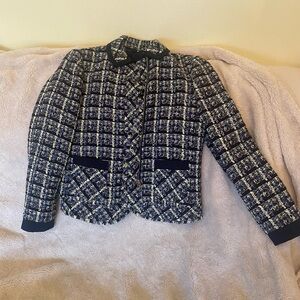 Ann Taylor tweed dress jacket; S ; with two small front pockets for accessories!